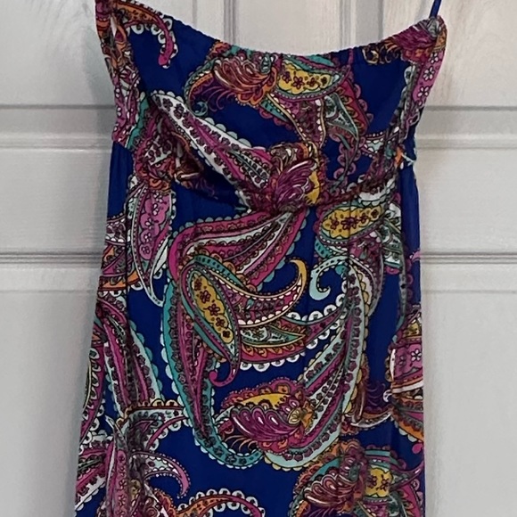 Banana Republic Strapless Ladies Modest Paisley Maxi Dress Size 4 EUC - Picture 11 of 14
